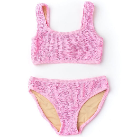Shade Critters Girls Two Piece Swimsuit - Pink Crinkle