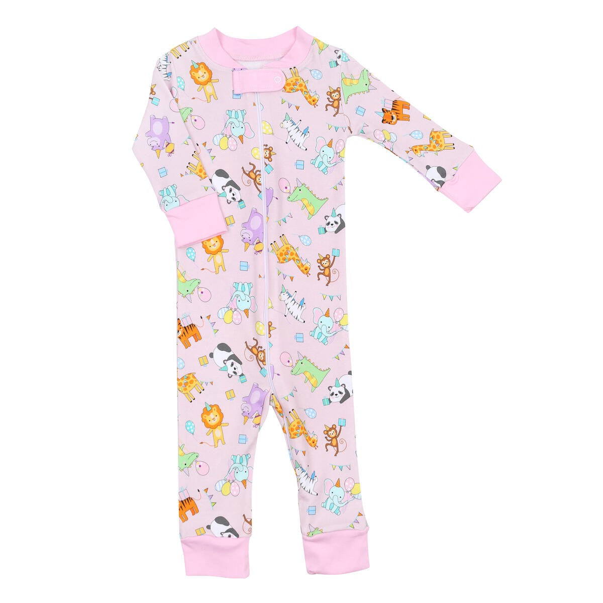 Magnolia Baby Girls Cake, Presents, Party Zipper Pajamas - Pink