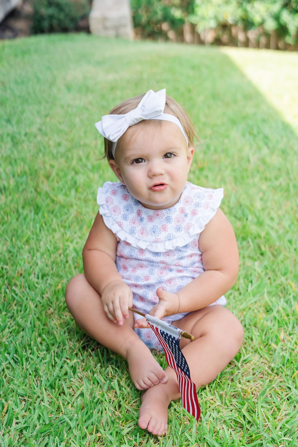 Lila & Hayes Baby Girls Adele Bubble - Patriotic Fireworks Show