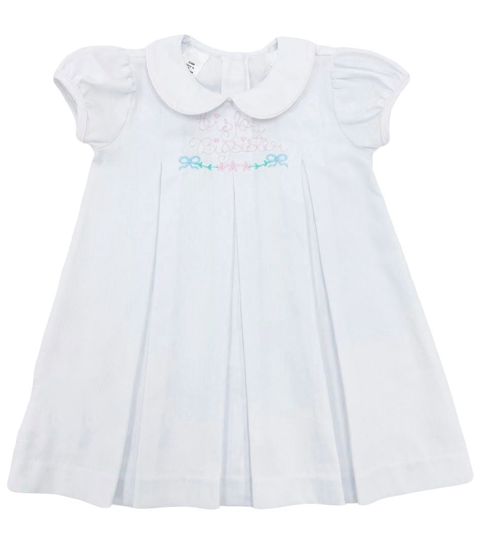 The Best Dressed Child Girls Dana Dress - B is for Big Sister - White