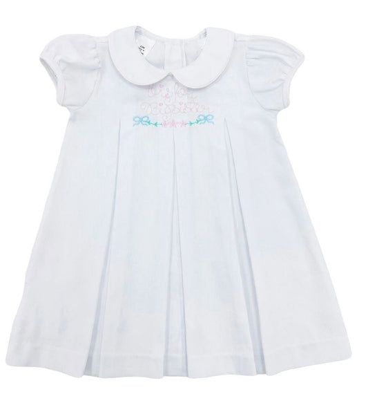 The Best Dressed Child Girls Dana Dress - B is for Big Sister - White