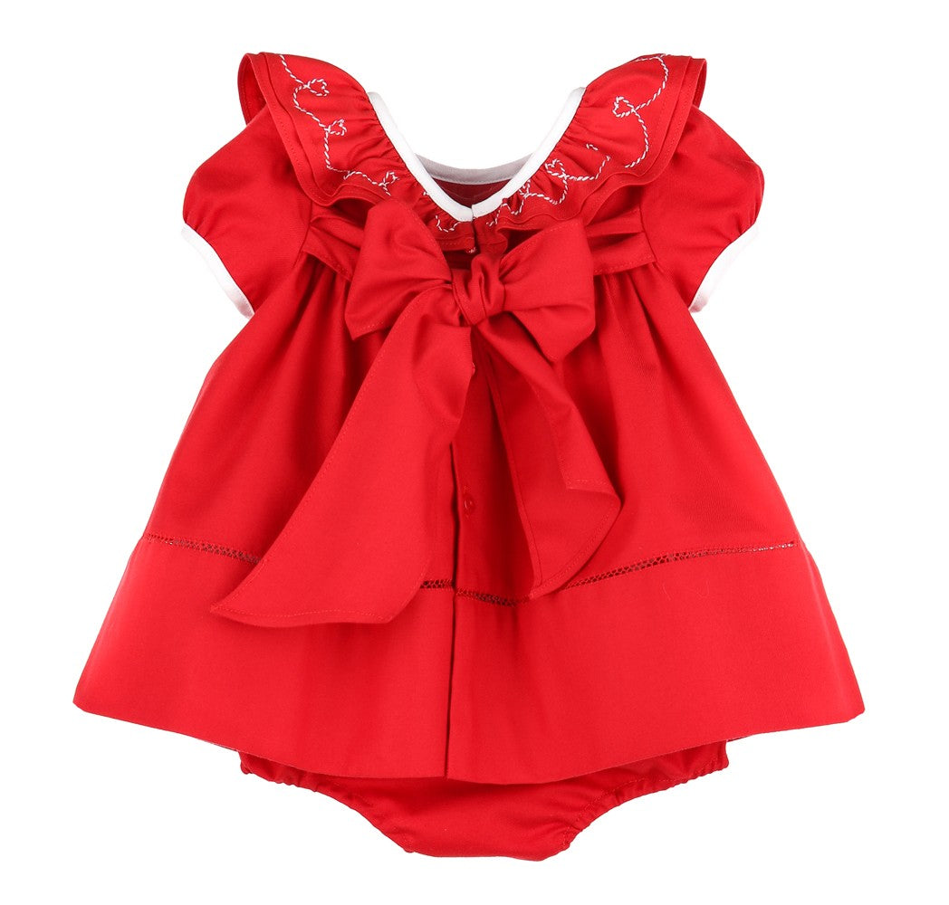 Sophie & Lucas Girls Red Merrymaker Christmas Dress - V-Back and Bow by Sophie & Lucas