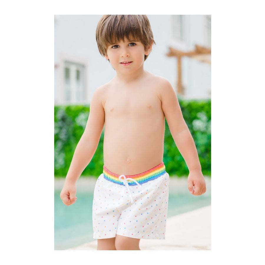 Sal & Pimenta Boys Swim Trunks - Life on a Rainbow