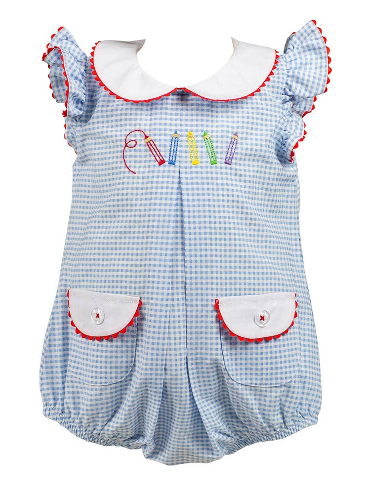 Proper Peony Baby Girls Highlands School Bubble - Blue