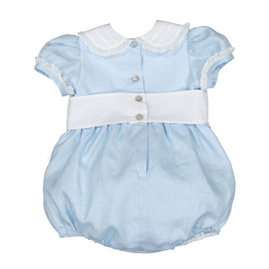 Sal & Pimenta Girls Classic Linen Bubble - Light Blue