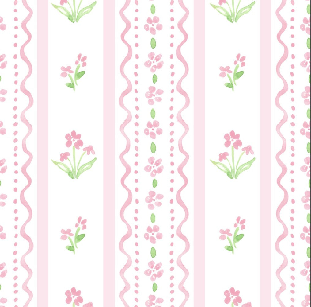 James & Lottie Girls Poppy Bloomers Set - Pink Floral Scallop