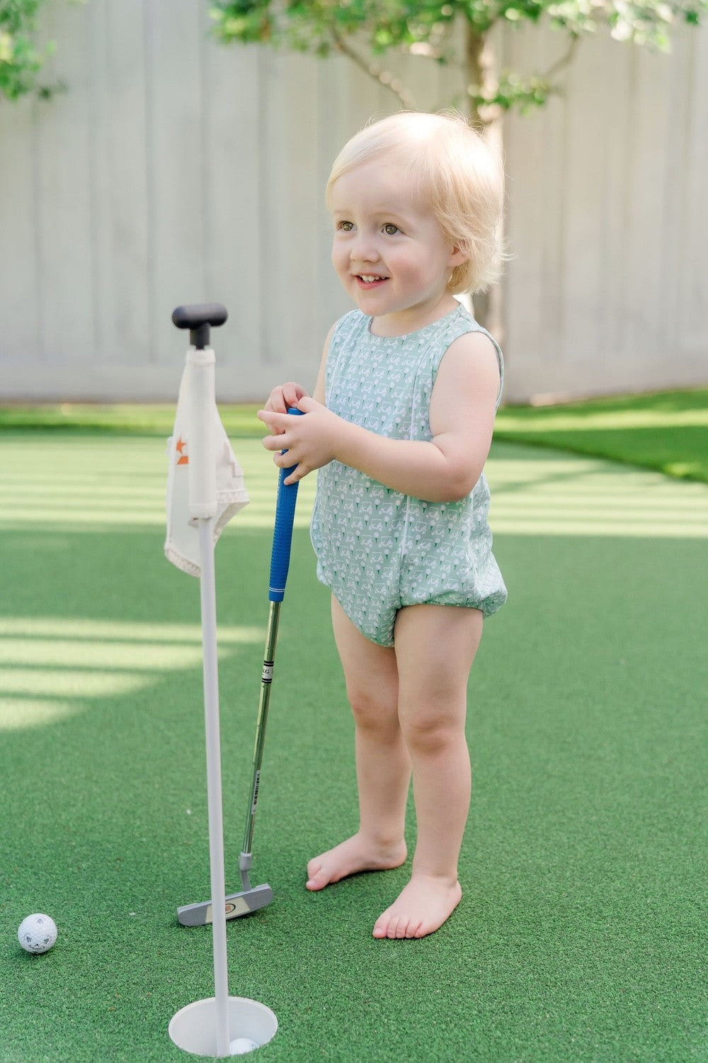 Lila & Hayes Baby Boys Reid Pima Cotton Bubble - Golf Putting Green by Lila & Hayes
