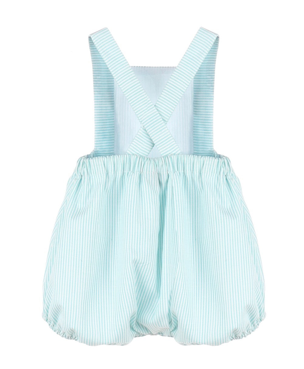 Sophie & Lucas Baby / Toddler Boys Archie Sunsuit Bubble - Aqua Stripes by Sophie & Lucas