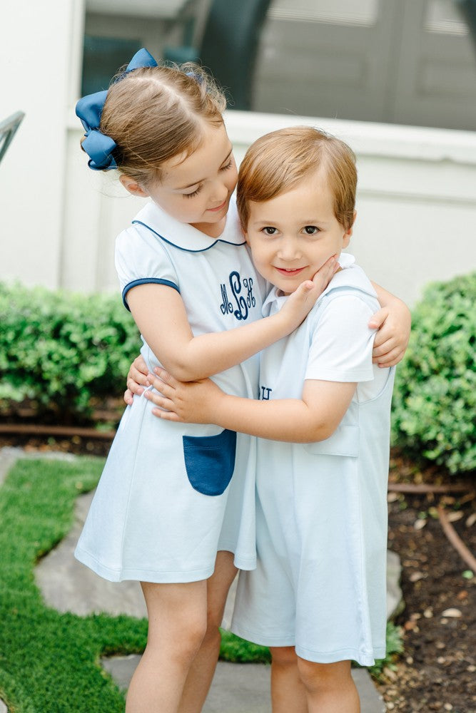 Proper Peony Pima Baby Boys Jon Jon - Light Blue