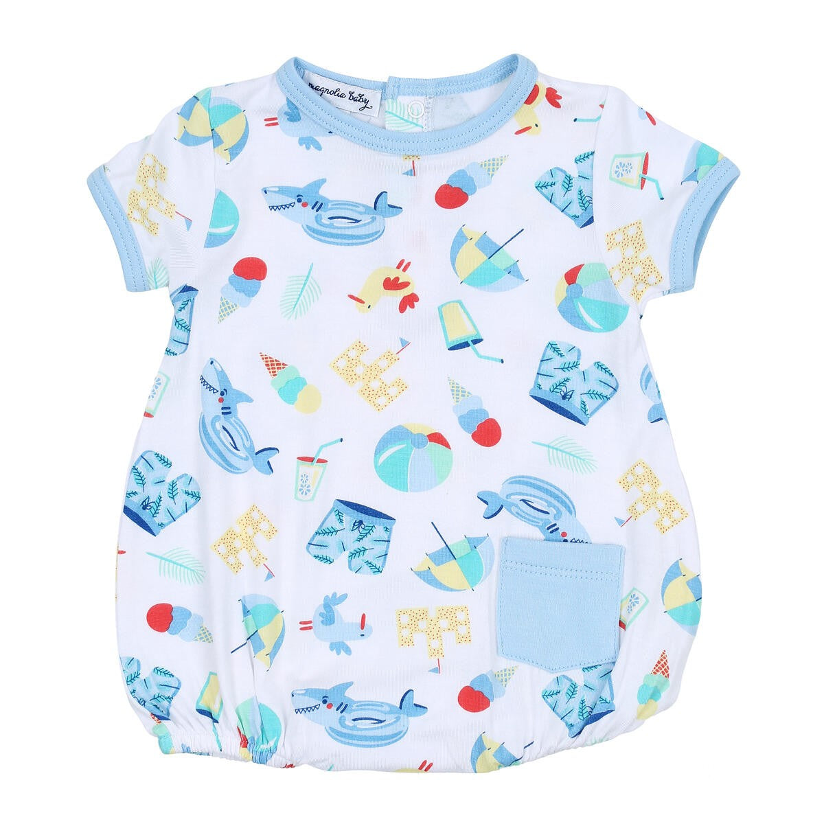 Magnolia Baby Boys Blue Beach Party Printed Bubble by Magnolia Baby