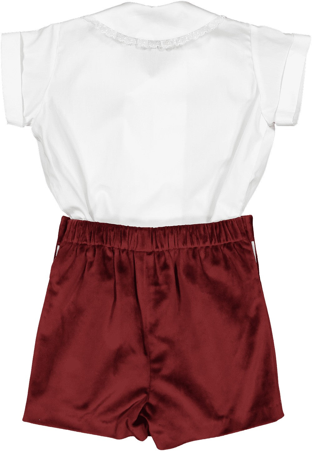 Sal & Pimenta Boys Dressy Button On Set - Velvet - Burgundy
