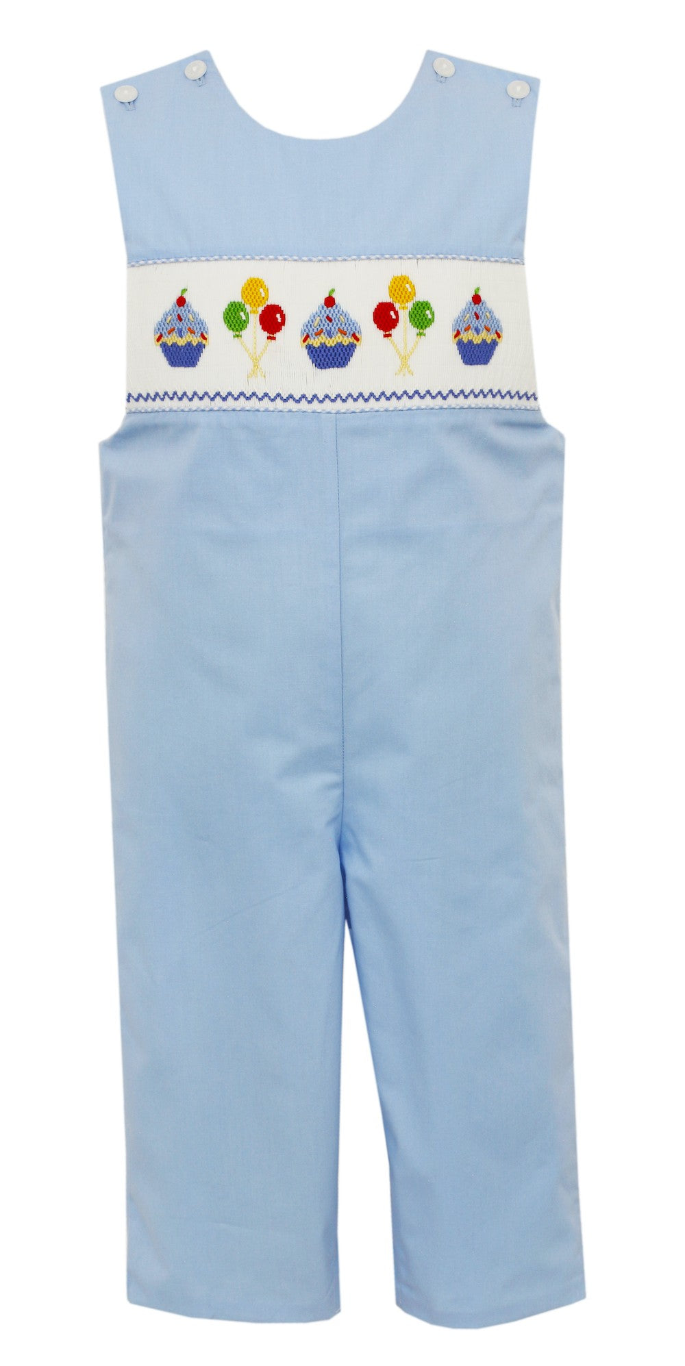Anavini Velani Boys Blue Longall - Smocked Birthday Theme