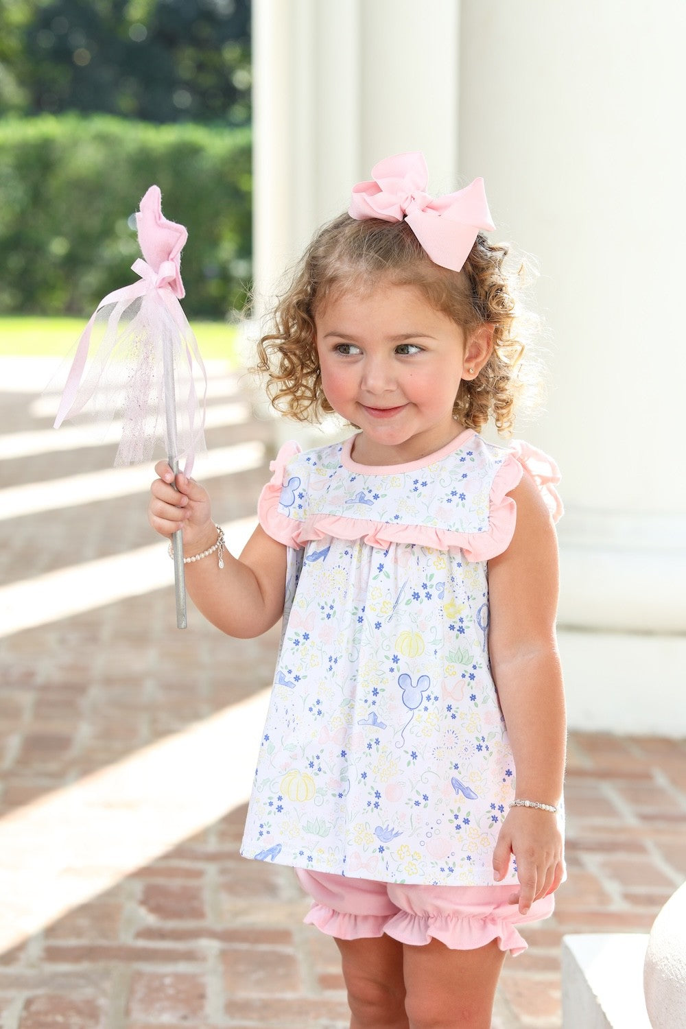 Trotter Street Kids Toddler Girls Pink Enchanted Mouse Bloomers Set