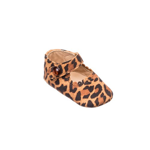 Elephantito Baby Shoes - Girls Mary Janes - Suede Leopard