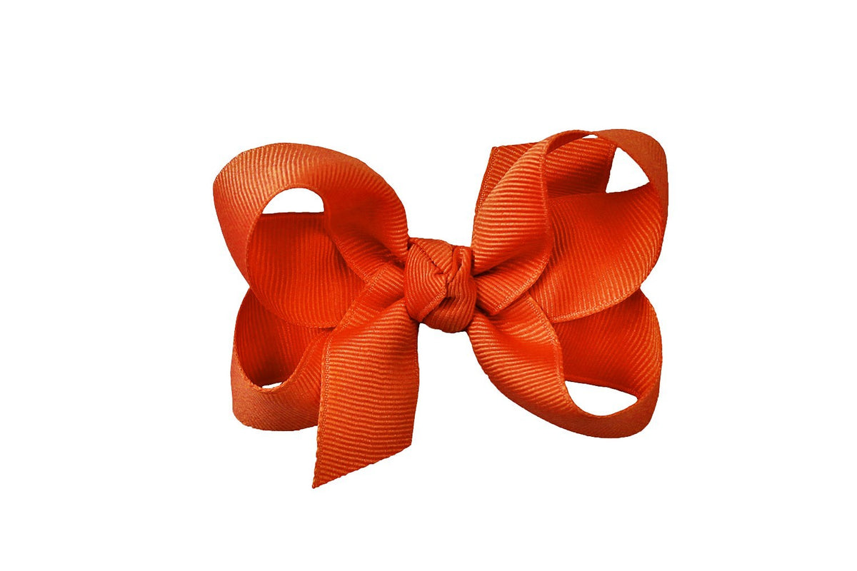 Beyond Creations Girls Grosgrain Double Knot Bow on Clip - Mandarin Orange by Beyond Creations