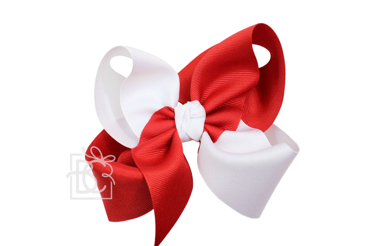 Beyond Creations Girls Grosgrain Double Knot Bow on Clip - Alabama - Criss-Cross - Red & White
