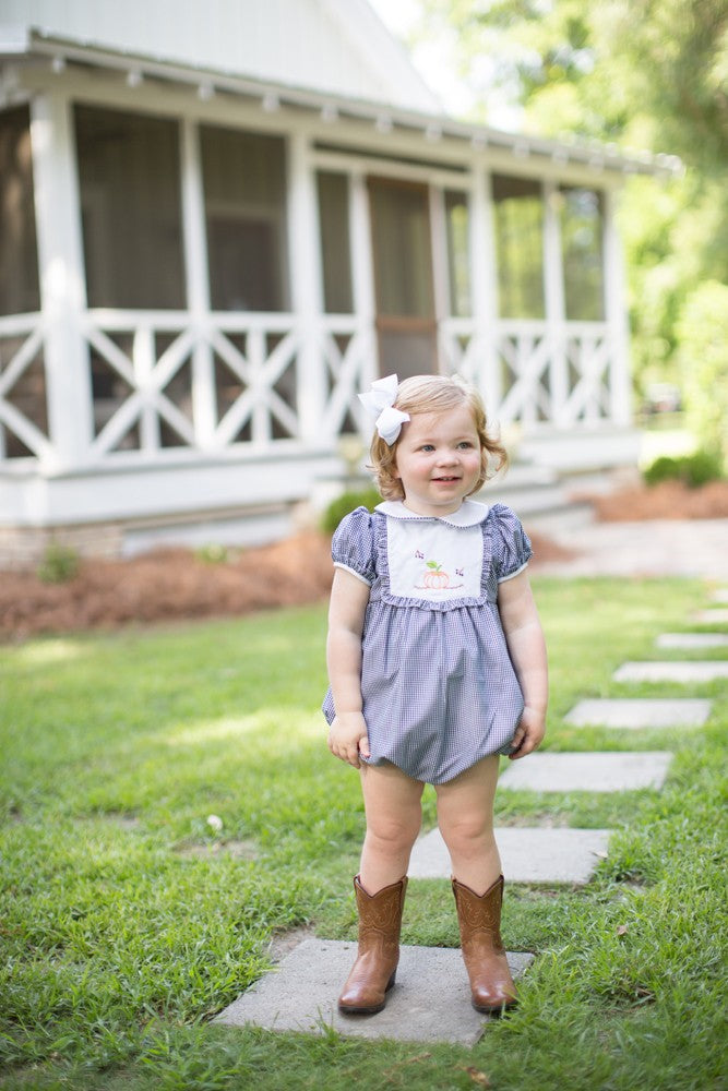 Proper Peony Baby Girls Navy Blue Paxton Pumpkin Bubble by Proper Peony