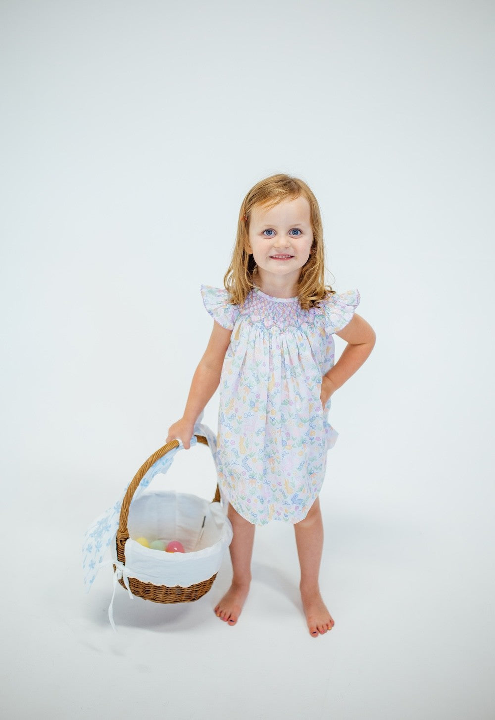 Shop Teeta Girls Pink Hippity Hop Easter Bunny Smocked Dress