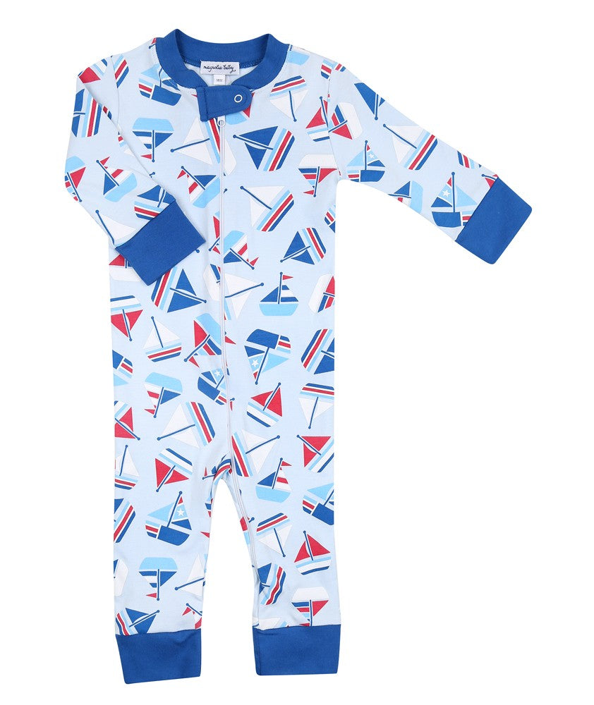 Magnolia Baby Little Boys Blue Set Sail Boats Zipped Pajamas by Magnolia Baby