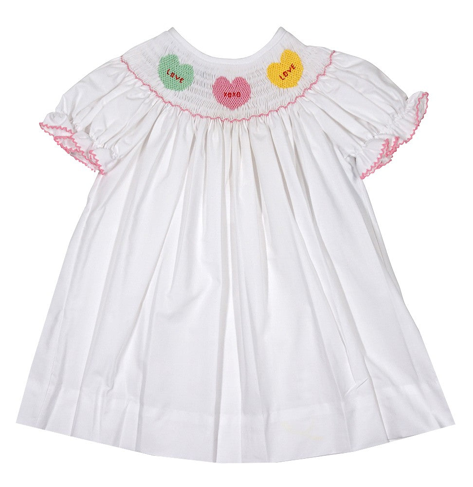 Anavini Baby / Toddler Girls White Smocked Dress Anavini Baby / Toddler Girls White Smocked Dress
