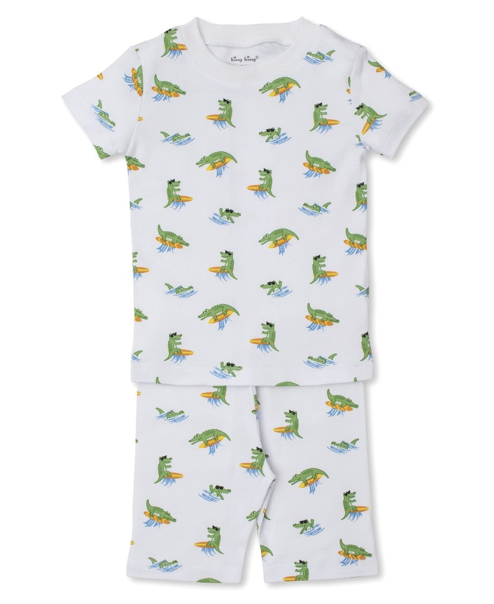 Kissy Kissy Boys Short Pajamas Set - Surfing Crocodile Capers