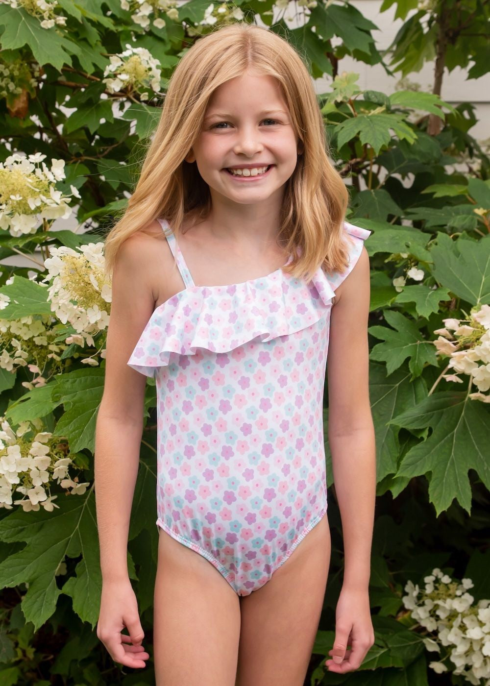 James & Lottie Girls Swimsuit - Vintage Daisy One Piece