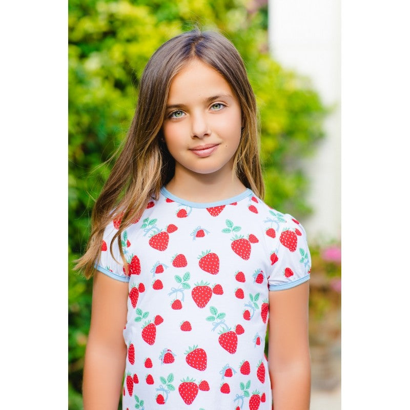 Sal & Pimenta Girls Knit A-Line Dress - Red Berries & Bows