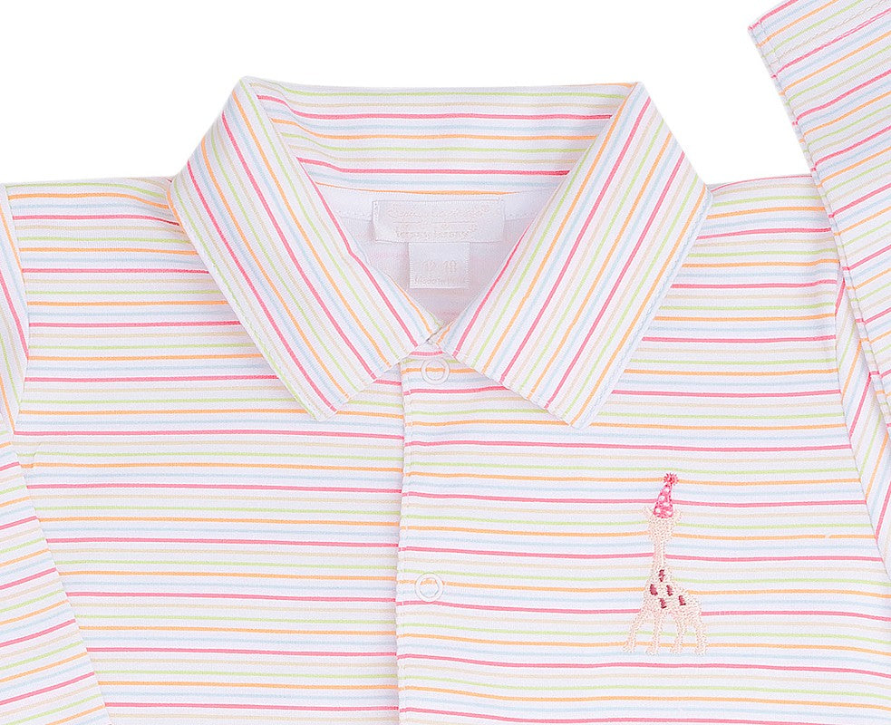 Kissy Kissy Baby Boys Party Time Stripes Sophie Giraffe Romper with Collar by Kissy Kissy