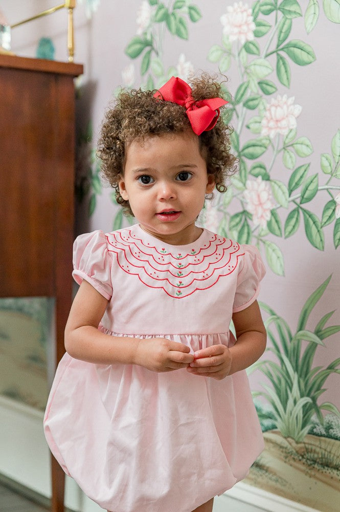 Proper Peony Baby Girls Pink London Valentine Scallop Bubble by Proper Peony
