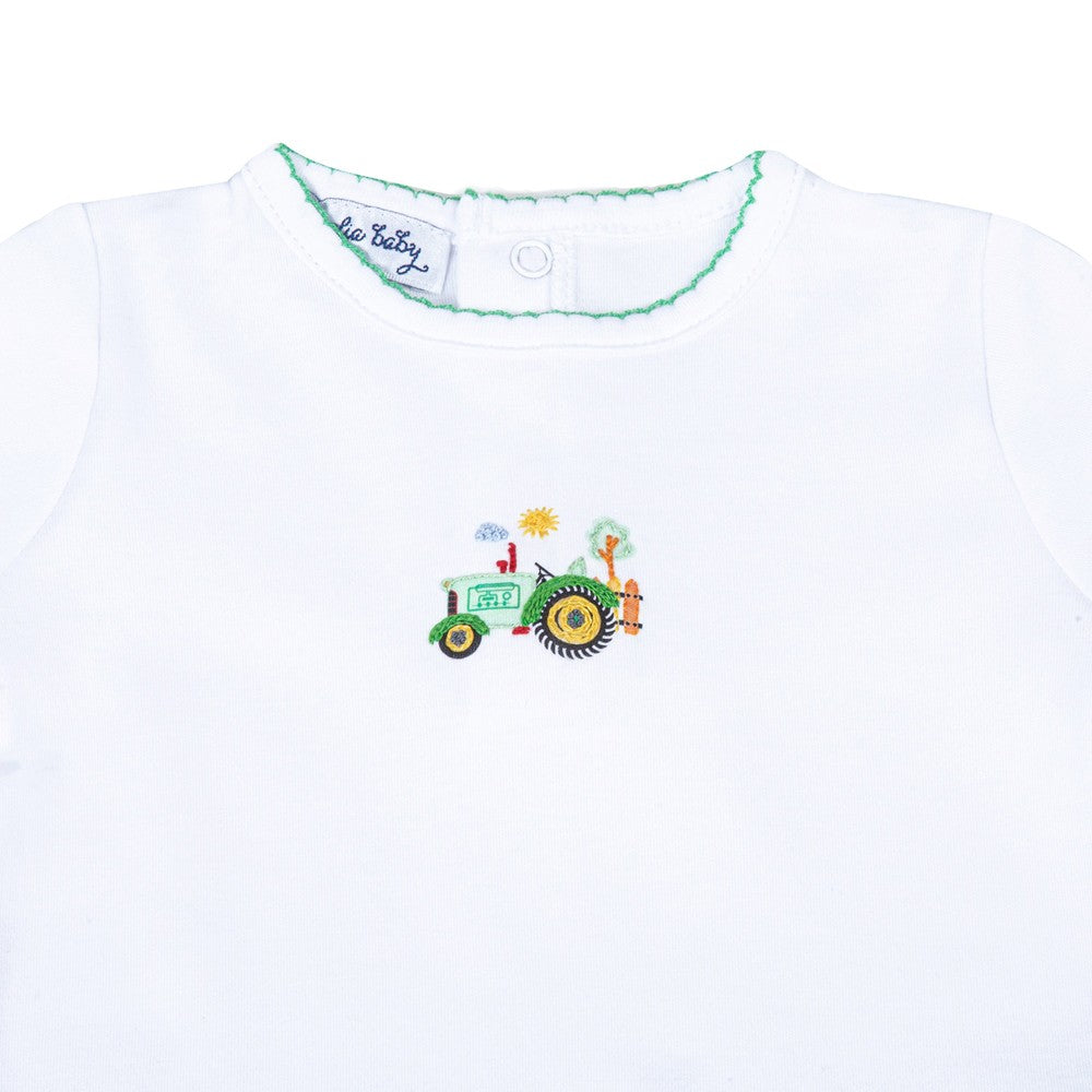 Magnolia Baby Tractor Time Green Embroidered Diaper Cover Set by Magnolia Baby