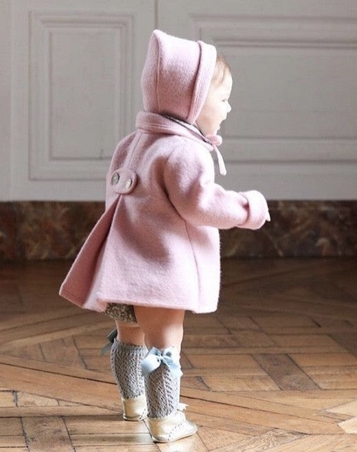 Marae Girls Dress Coat - Single Row of Buttons - Vent Back - Light Pink by Marae