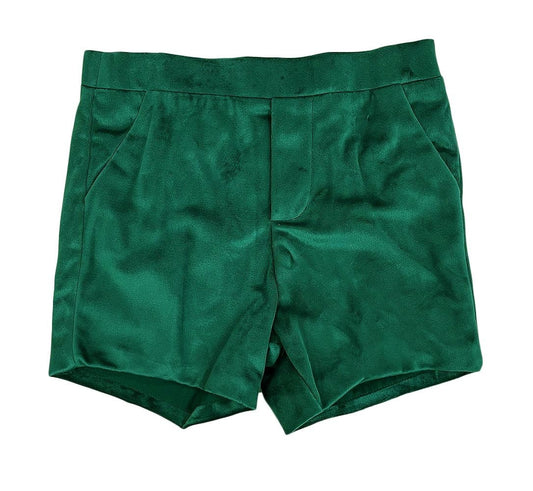 Luli & Me Boys Dressy Velvet Shorts - Green