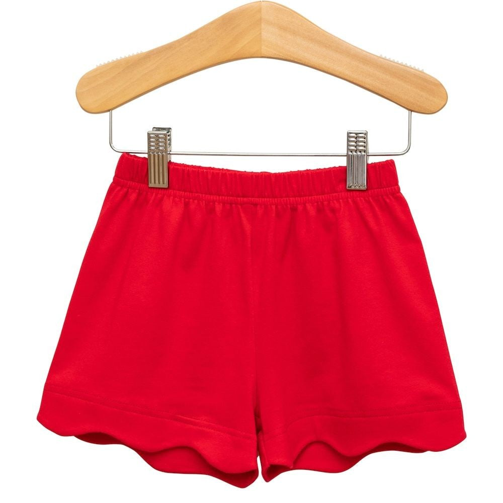 Trotter Street Kids Girls Scallop Shorts - Red