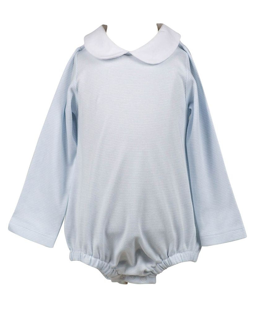 Proper Peony Pima Baby Boys Bubble - Light Blue Stripe