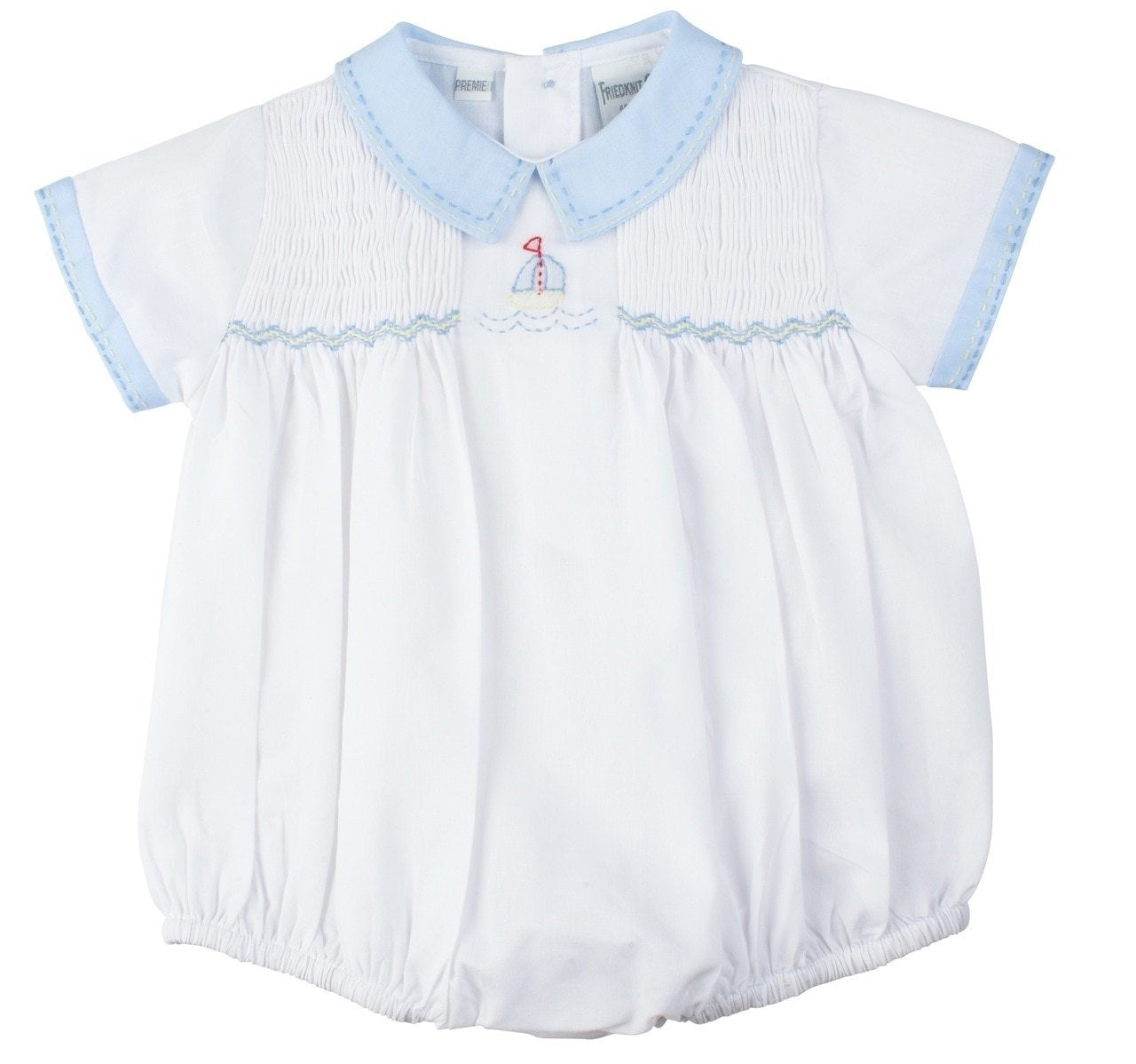 Feltman Brothers Baby Boys White / Blue Sailboat Bubble