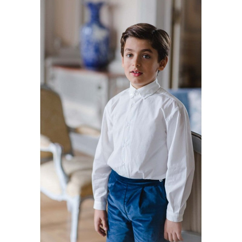 Sal & Pimenta Boys Dressy Shorts - Midnight Blue Velvet