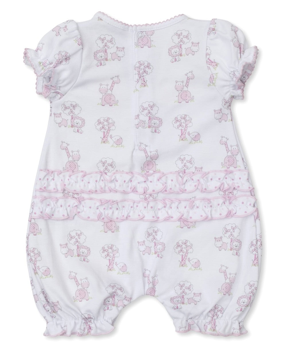 Kissy Kissy Baby Girls Pink Jungle Animal Print Romper - Ruffle Backside by Kissy Kissy