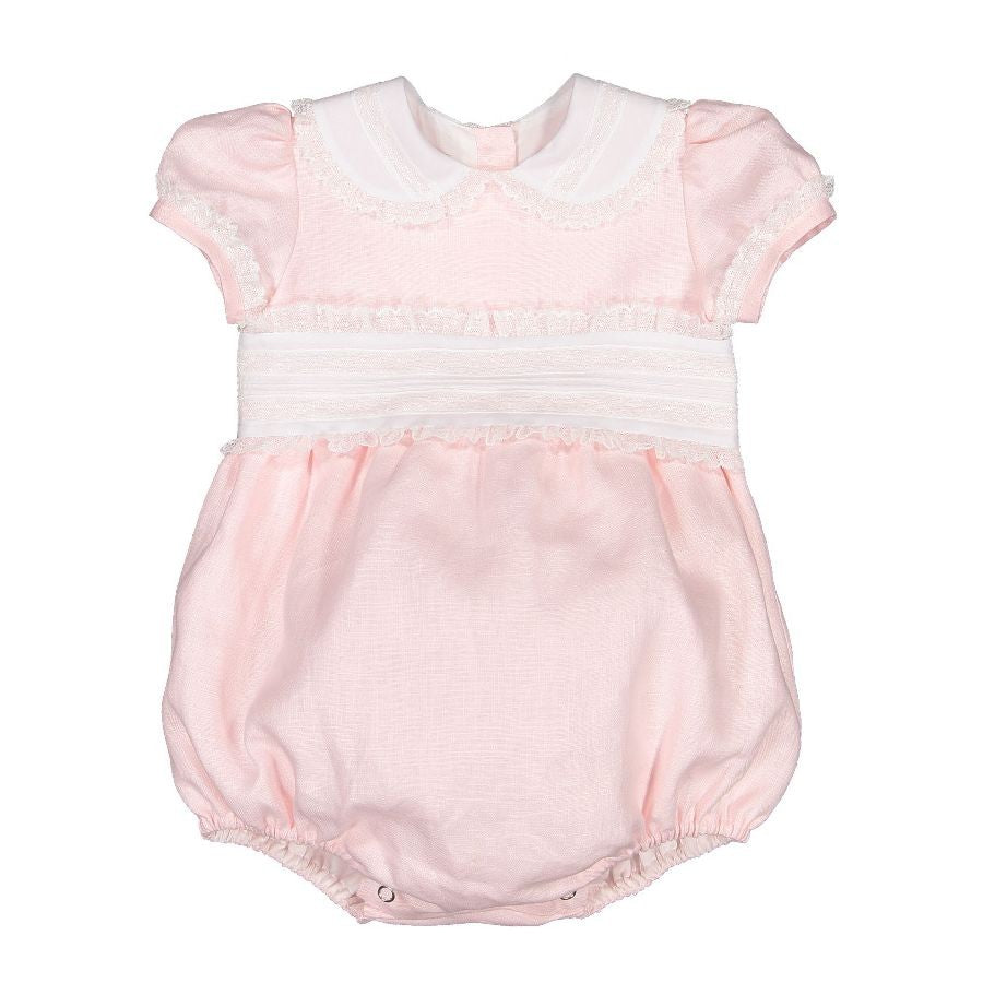 Sal & Pimenta Girls Dressy Cummerbund Bubble - Light Pink Linen