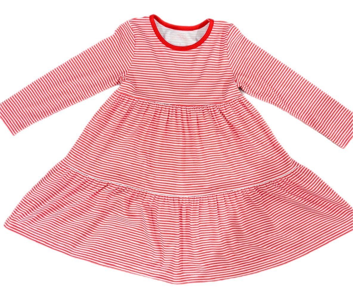 James & Lottie Girls Brynn Knit Dress - Red Stripes by James & Lottie