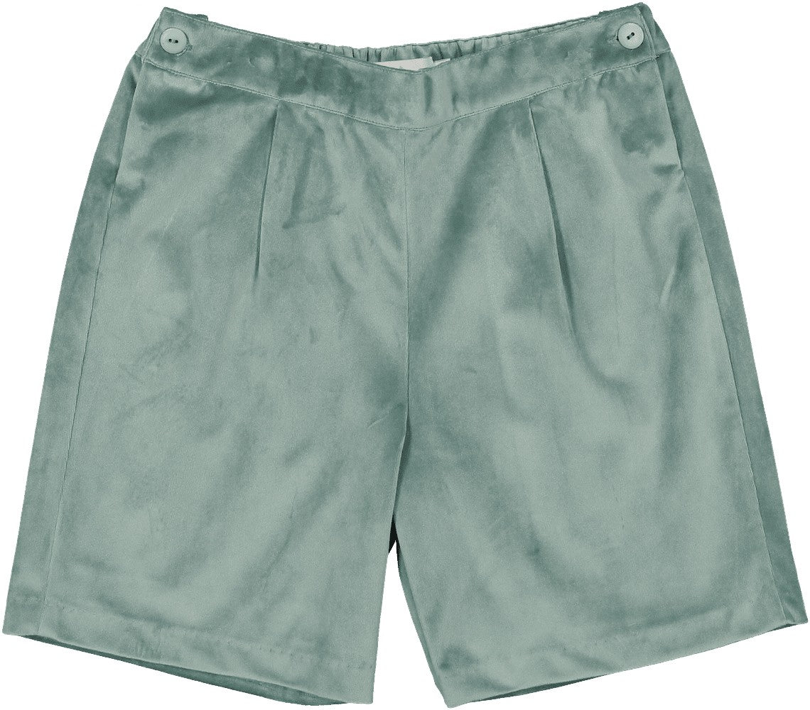 Sal & Pimenta Boys Dressy Shorts - Velvet - Forest Sage Green