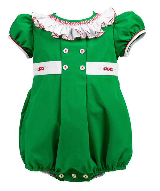 Proper Peony Baby Girls Green Juniper Christmas Bubble