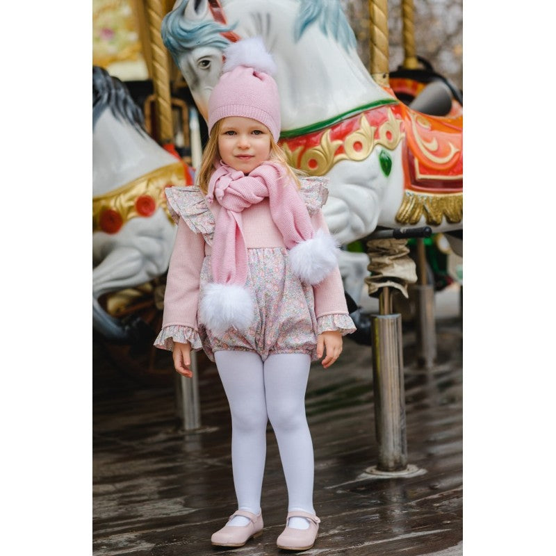 Sal & Pimenta Girls Bubble - Pink Knit Tuilleries Liberty Print Pinafore