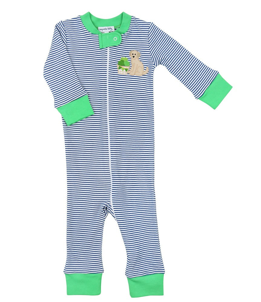 Magnolia Baby Lucky St. Patrick's Day Pup Zipped Pajamas by Magnolia Baby