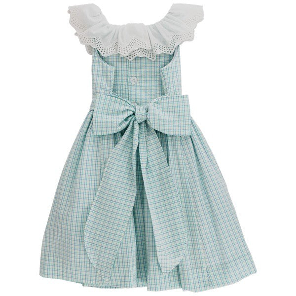 Bailey Boys Girls Blue Laurel Seersucker Dress - Eyelet Collar & Sash by Bailey Boys