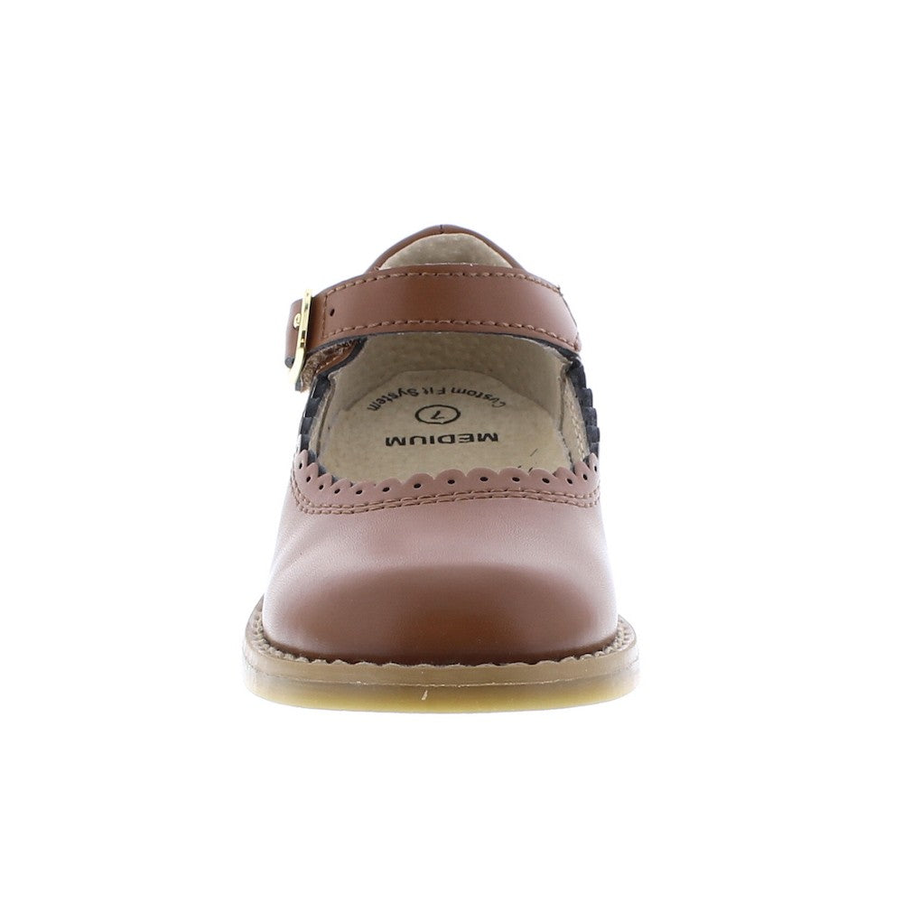 Footmates Girls Shoes - Allie Mary Janes - Chestnut Brown