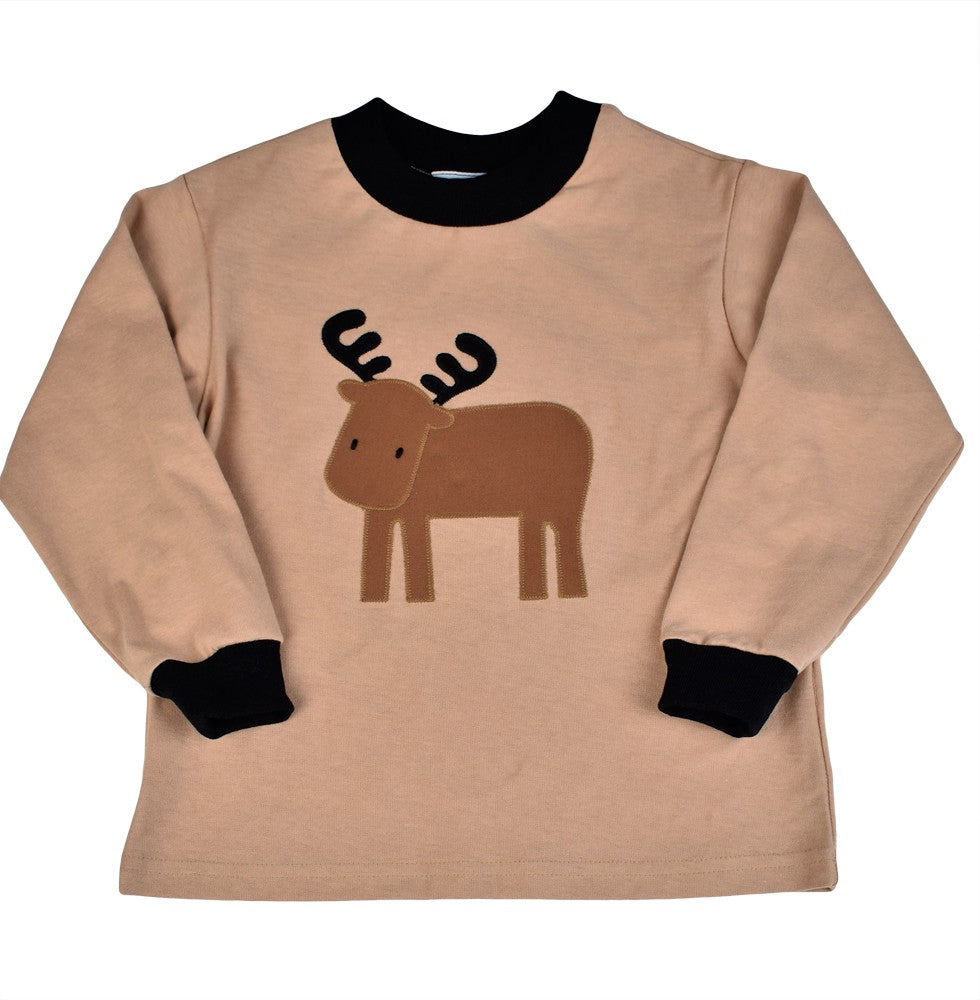 Funtasia Too Boys Tan Shirt - Applique Moose