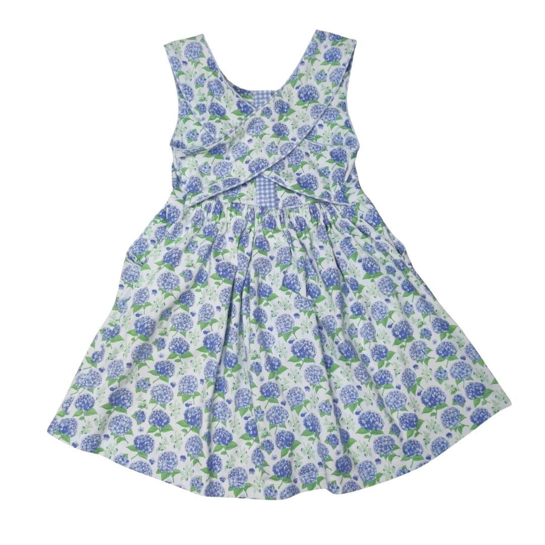 Whimsy Bay Kids Girls Blue Floral Hampton Hydrangea Dress
