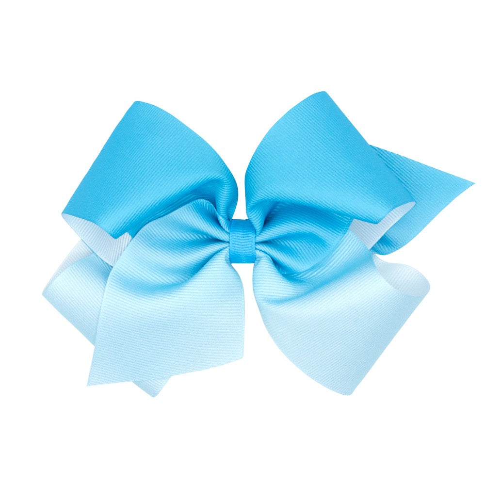 Wee Ones Girls Hair Bow on Clip - Grosgrain Ombre - Blue by Wee Ones