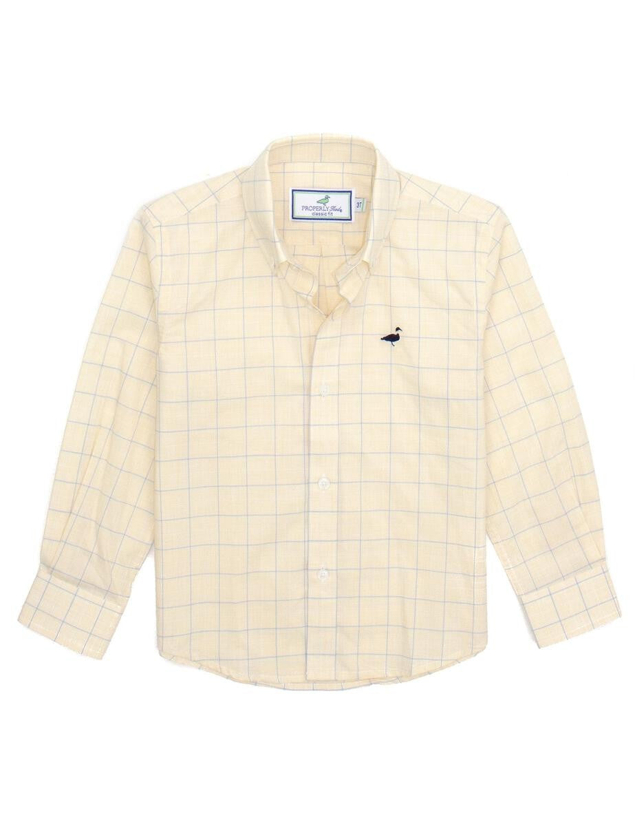Properly Tied Boys Sport Shirt - Santa Rosa Yellow