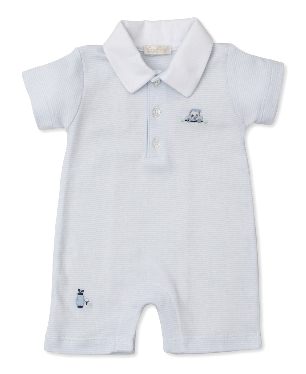 Kissy Kissy Baby Boys Blue Stripe Premier Golf Club Romper